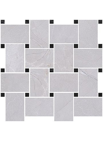 Breccia Cenere, Black Mirror Naturale Ret. Mosaico Basket 30x30
