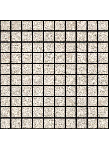 White limestone Lucido Ret. Mosaico 3-3 30x30