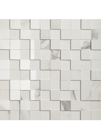 Statuario Mix Ret. Mosaico 3D Tessere 3-3 30x30