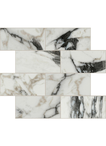 Calacatta altissimo blanc Glossy Ret. Muretto 7.5-15 30x30